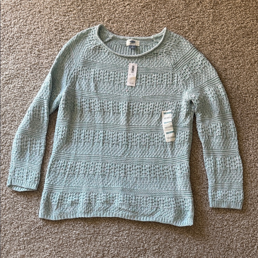 NWT: Old Navy Women's Textured Knit Sweater - Soft Blue Size Small